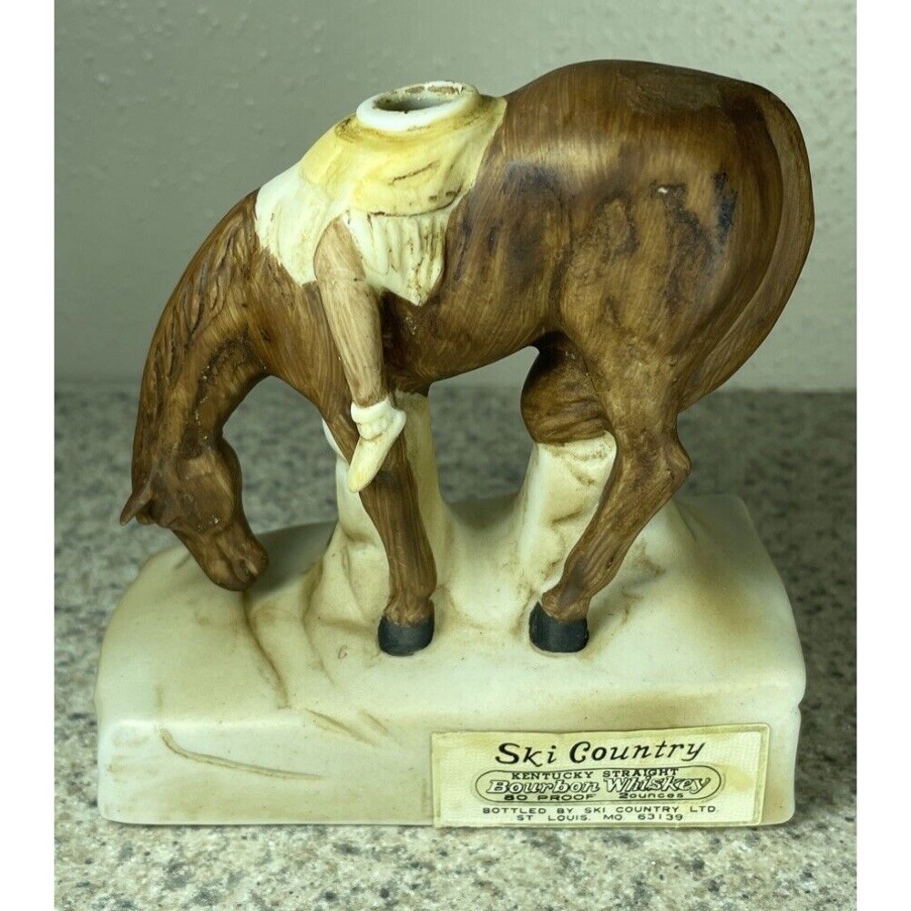 Ski Country END OF THE TRAIL Bottom of Mini Decanter - No Head Or Stopper